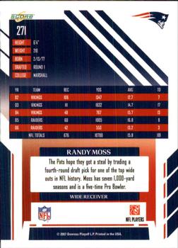 2007 Score #271 Randy Moss Back