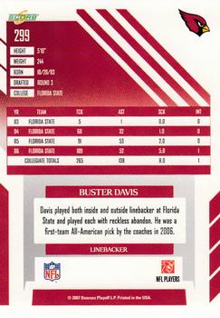 2007 Score #299 Buster Davis Back