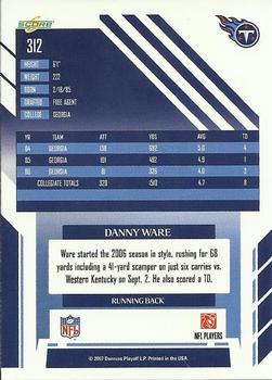 2007 Score #312 Danny Ware Back