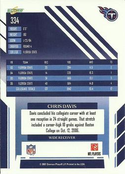 2007 Score #334 Chris Davis Back