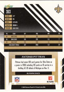2007 Score #363 Antonio Pittman Back