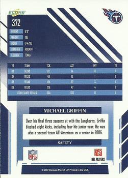 2007 Score #372 Michael Griffin Back
