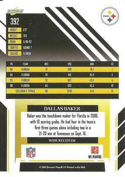 2007 Score #392 Dallas Baker Back