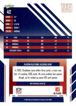 2007 Score #412 Ahmad Bradshaw Back