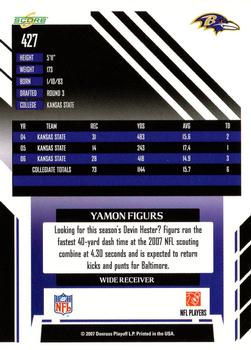 2007 Score #427 Yamon Figurs Back