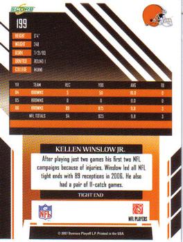 2007 Score #199 Kellen Winslow Jr. Back