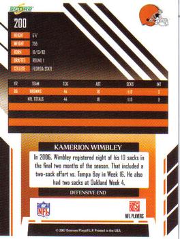 2007 Score #200 Kamerion Wimbley Back