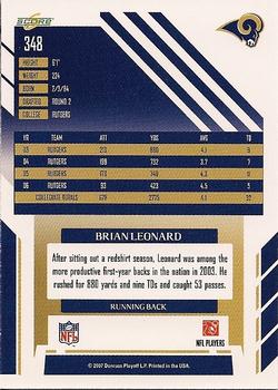 2007 Score #348 Brian Leonard Back