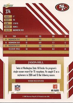 2007 Score #374 Jason Hill Back