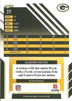 2007 Score #377 DeShawn Wynn Back