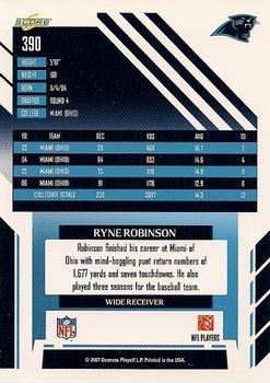 2007 Score #390 Ryne Robinson Back