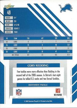 2007 Score #49 Cory Redding Back