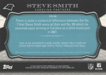 2009 Topps Triple Threads - Relic Prime Sapphire #TTR-68 Steve Smith Back