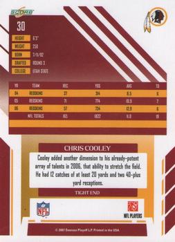 2007 Score Select #30 Chris Cooley Back