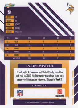 2007 Score Select #67 Antoine Winfield Back