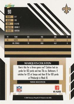 2007 Score Select #90 Marques Colston Back