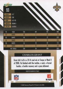 2007 Score Select #93 Charles Grant Back