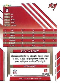 2007 Score Select #98 Joey Galloway Back