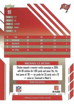 2007 Score Select #99 Michael Clayton Back