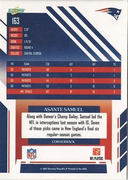 2007 Score Select #163 Asante Samuel Back
