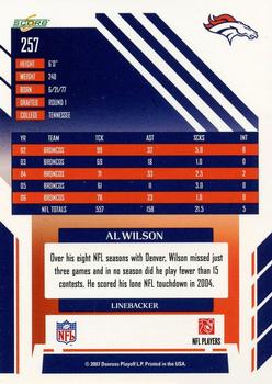 2007 Score Select #257 Al Wilson Back