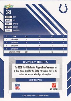 2007 Score Select #329 Daymeion Hughes Back