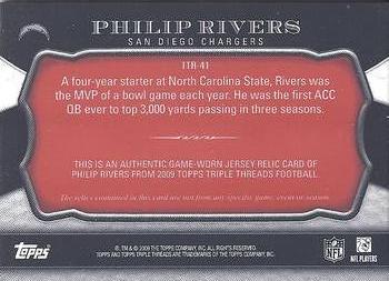 2009 Topps Triple Threads - Relic Red #TTR-41 Philip Rivers Back