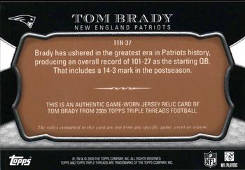 2009 Topps Triple Threads - Relic Sepia #TTR-37 Tom Brady Back