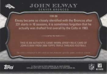 2009 Topps Triple Threads - Relic Sepia #TTR-88 John Elway Back