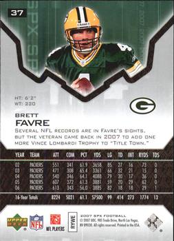 2007 SPx #37 Brett Favre Back