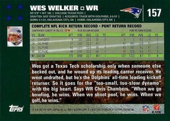 2007 Topps #157 Wes Welker Back