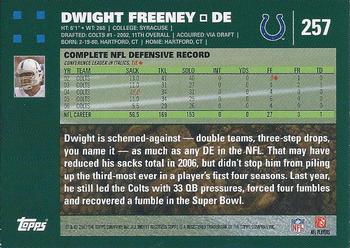 2007 Topps #257 Dwight Freeney Back