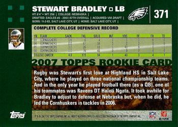 2007 Topps #371 Stewart Bradley Back