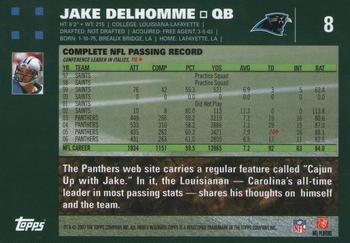 2007 Topps #8 Jake Delhomme Back