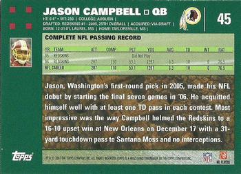 2007 Topps #45 Jason Campbell Back