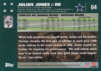 2007 Topps #64 Julius Jones Back