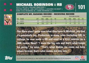 2007 Topps #101 Michael Robinson Back
