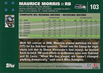 2007 Topps #103 Maurice Morris Back