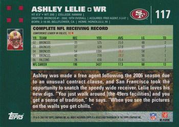 2007 Topps #117 Ashley Lelie Back