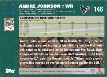 2007 Topps #146 Andre Johnson Back