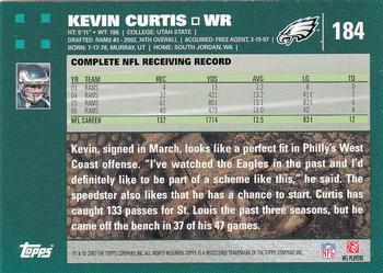 2007 Topps #184 Kevin Curtis Back