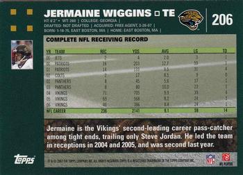 2007 Topps #206 Jermaine Wiggins Back