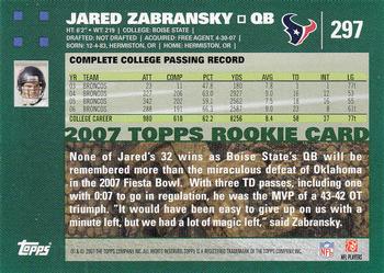 2007 Topps #297 Jared Zabransky Back