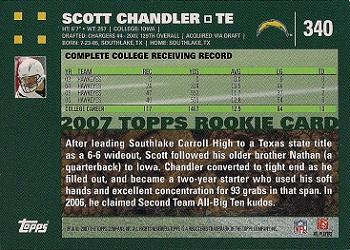 2007 Topps #340 Scott Chandler Back