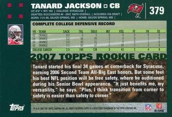 2007 Topps #379 Tanard Jackson Back