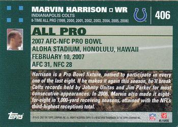 2007 Topps #406 Marvin Harrison Back
