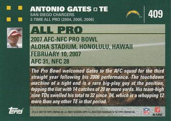 2007 Topps #409 Antonio Gates Back