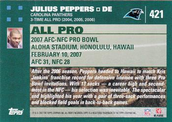 2007 Topps #421 Julius Peppers Back