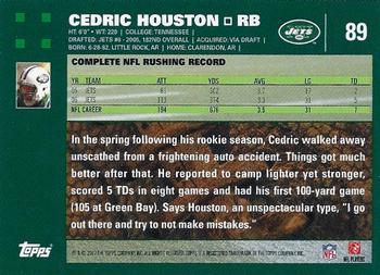 2007 Topps #89 Cedric Houston Back