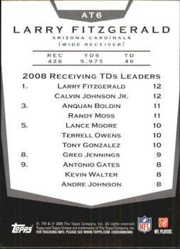 2009 Topps Unique - Alone At The Top #AT6 Larry Fitzgerald Back
